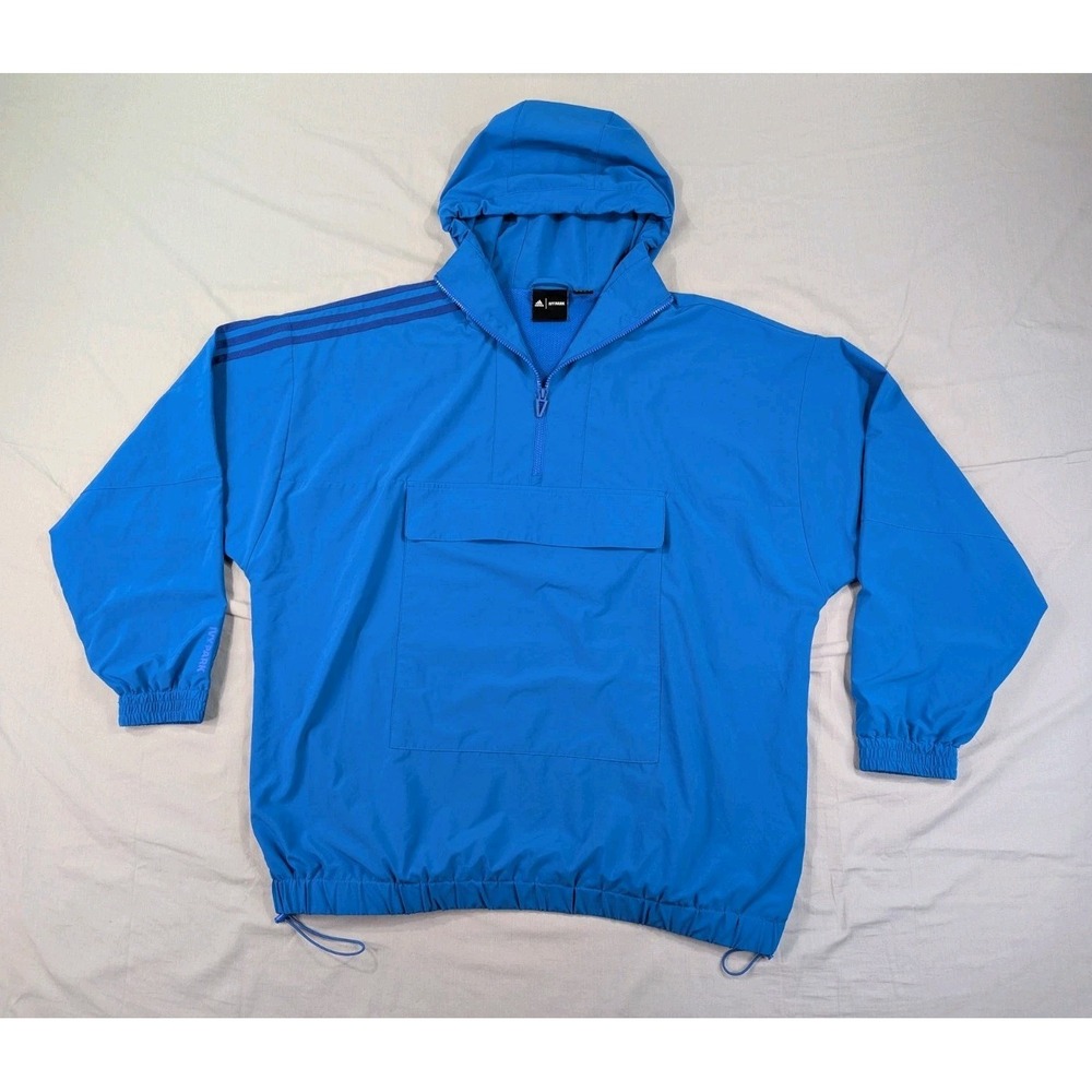 Adidas Ivy Park Mens Blue Anorak Pullover Hooded Jacket Large CFC17936